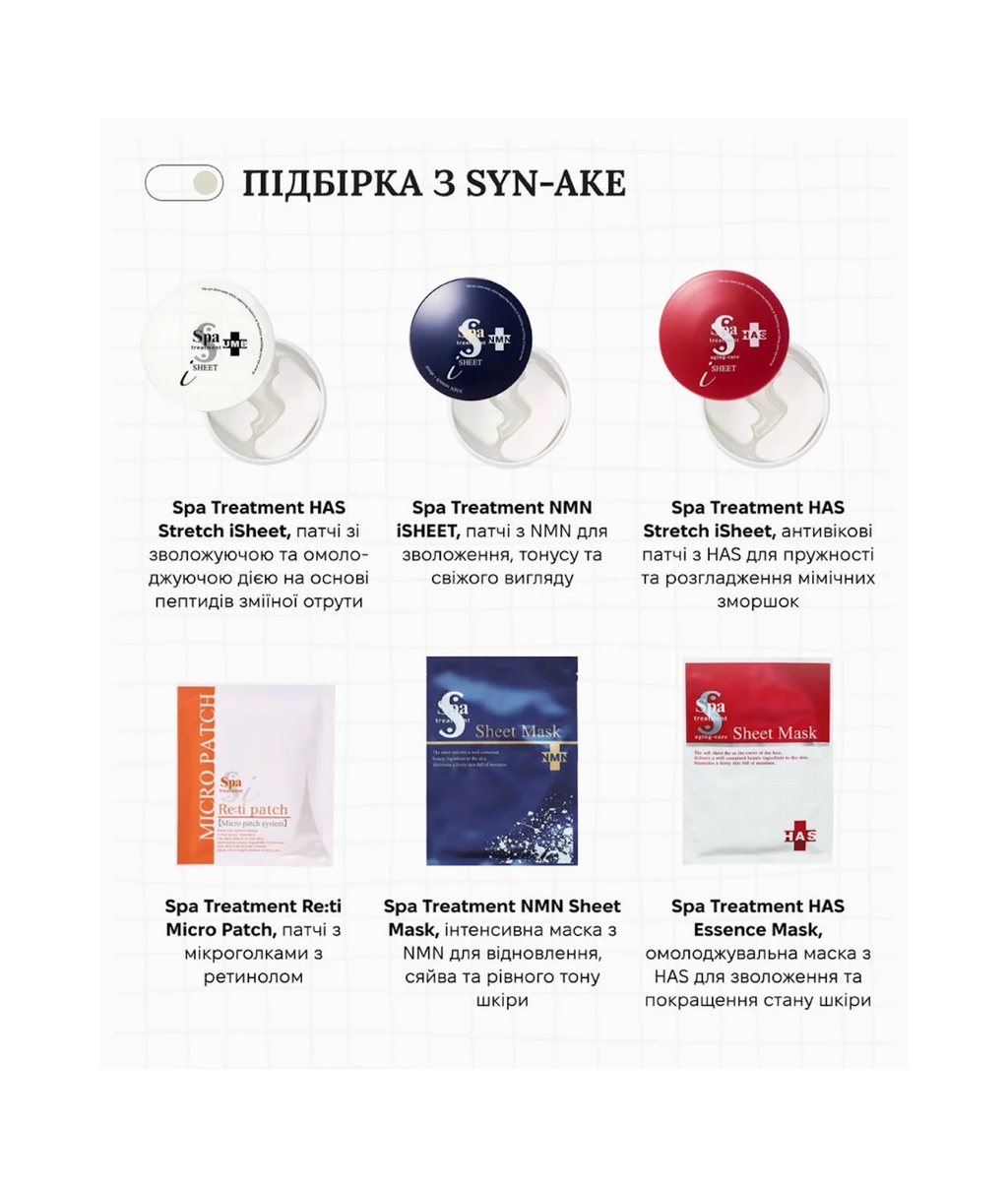Spa Treatment eX Loose Spickle &amp; NMN Sheet Mask – японська програма інтенсивного омолодження з мікроспікулами та NMN