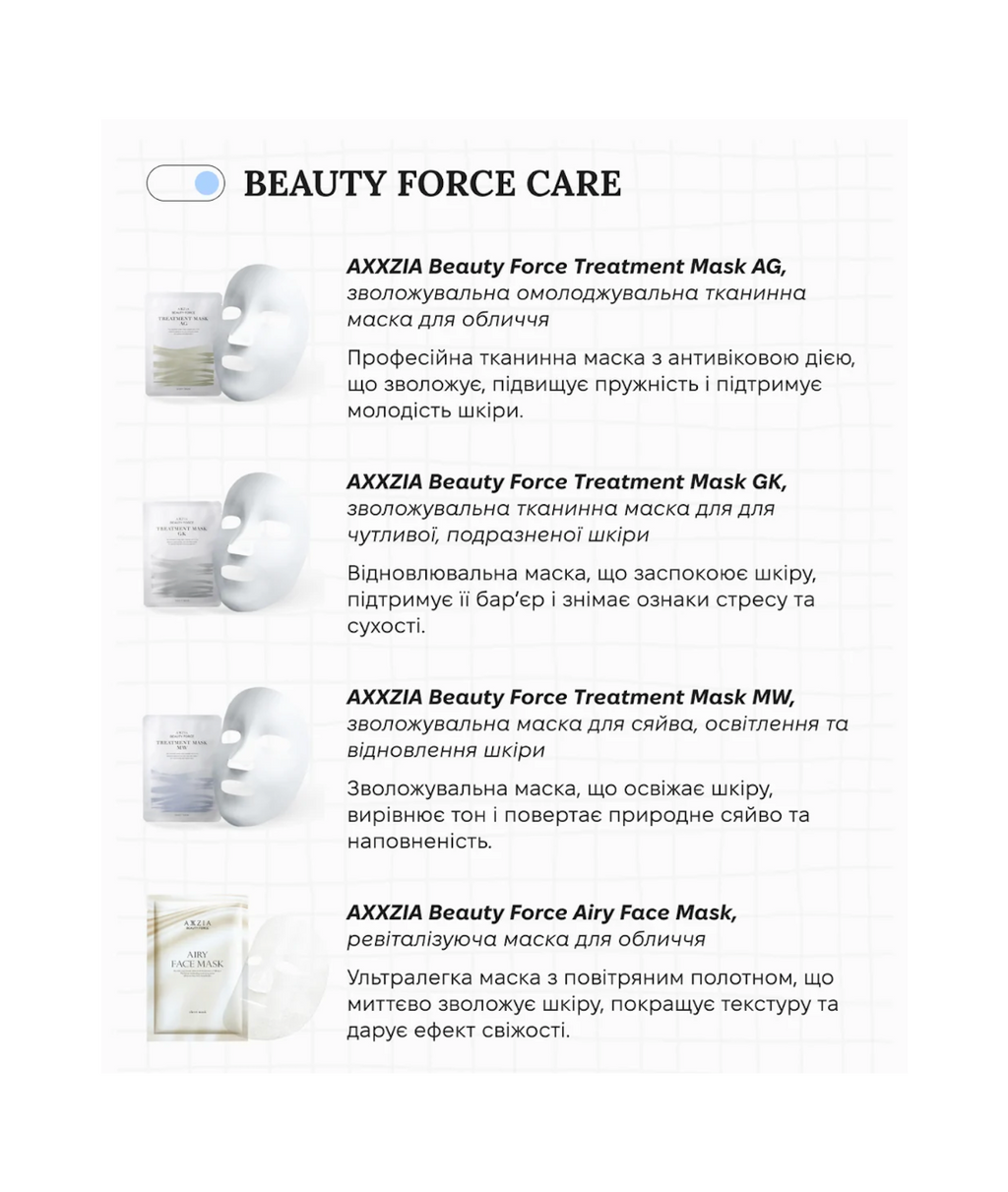Маска для обличчя AXXZIA Beauty Force Airy