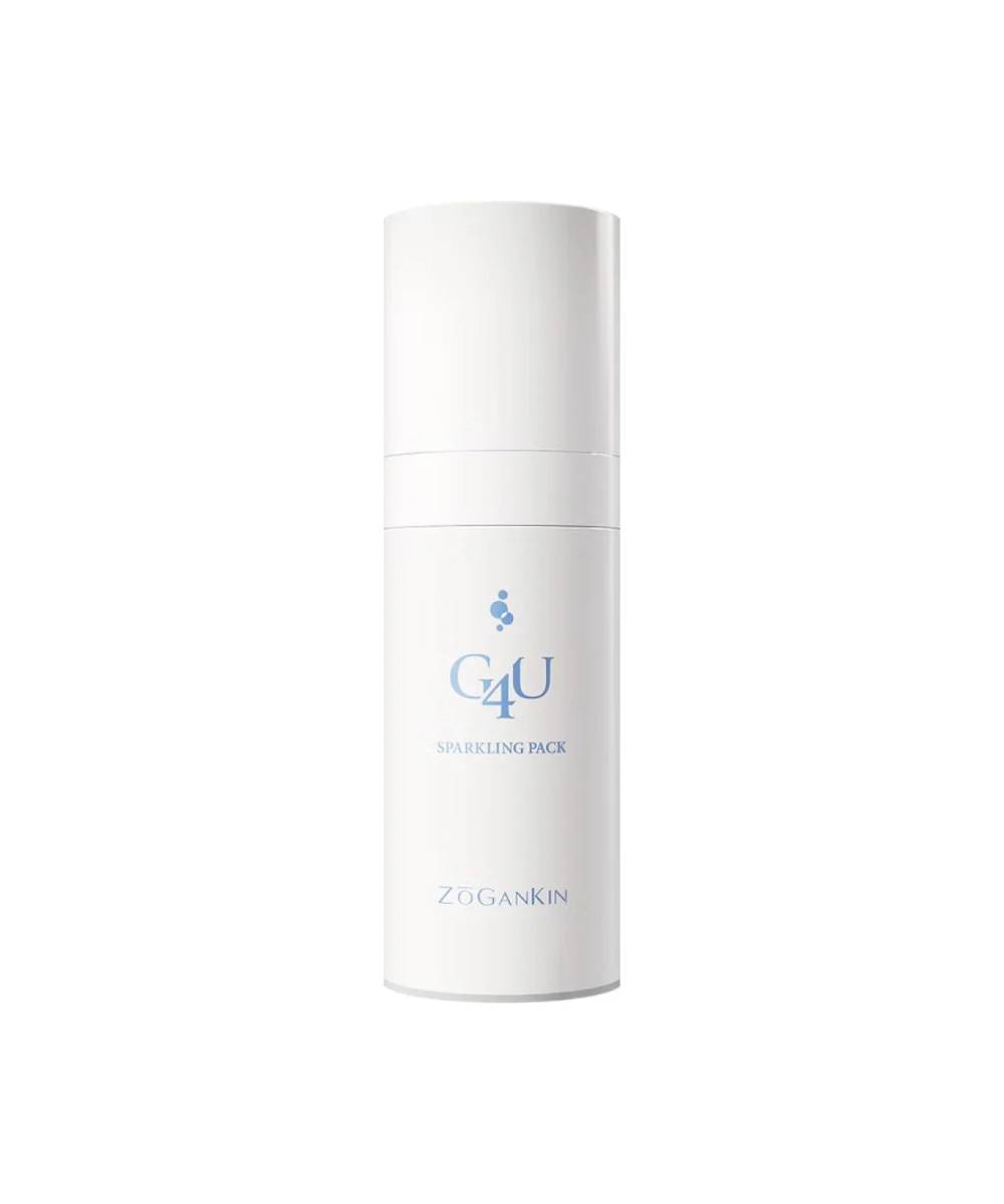 Zogankin G4U Sparkling Pack – biała butelka z pompką karbonizowanej maski do głębokiego oczyszczania porów, widok z przodu